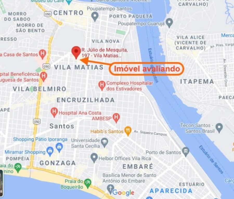 Prédio | Área de 242m² | Área Construída 461,65² | Comercial | 03 Pavimentos | 02 Vagas de Garagem | Salão com Portas Blindex | Depósito | Oficina | Segundo Pavimento | Salas Separadas | Solário Imóvel | Área de 242m² | Área Construída 46, localizado em Santos - SP
