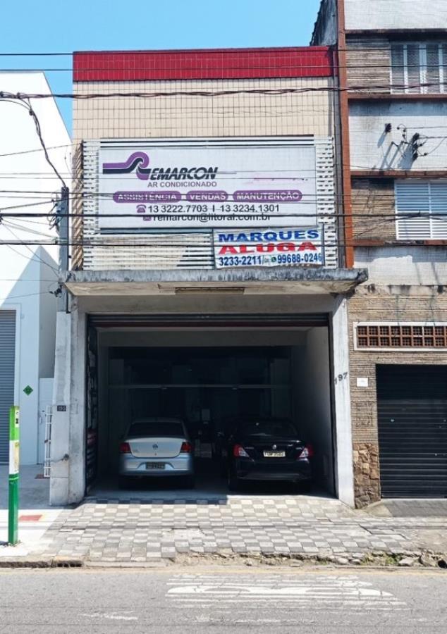 Prédio | Área de 242m² | Área Construída 461,65² | Comercial | 03 Pavimentos | 02 Vagas de Garagem | Salão com Portas Blindex | Depósito | Oficina | Segundo Pavimento | Salas Separadas | Solário Imóvel | Área de 242m² | Área Construída 46, localizado em Santos - SP